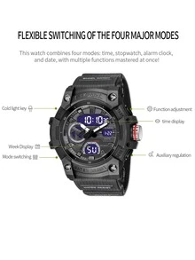 SMAEL Đồng hồ điện tử nam - màu đen - Xem 6