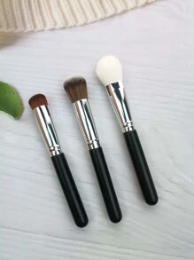 3 piezas Set de brochas de maquillaje para Base , Colorete , Polvo , mezcla con contorneado
