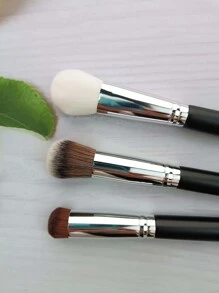 3 piezas Set de brochas de maquillaje para Base , Colorete , Polvo , mezcla con contorneado