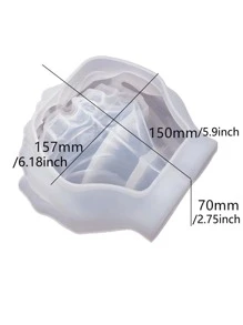 水泥花盆模具,矽膠手型花盆模具,適用於花園裝飾,混凝土煙灰缸模具,小珠寶及托盤用石膏模具 - 白色 - 查看 3