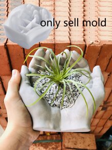 水泥花盆模具,矽膠手型花盆模具,適用於花園裝飾,混凝土煙灰缸模具,小珠寶及托盤用石膏模具 - 白色 - 查看 5