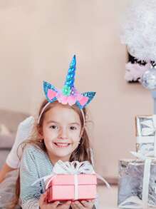 6件套独角兽派对礼品套装，包括独角兽头箍 - 带角头箍的独角兽派对用品，适合生日、万圣节、圣诞节、感恩节派对等场合。 - 彩色 - 查看 7