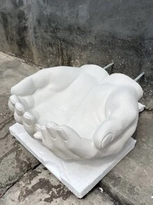 水泥花盆模具,矽膠手型花盆模具,適用於花園裝飾,混凝土煙灰缸模具,小珠寶及托盤用石膏模具 - 白色 - 查看 2