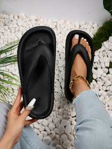 舒服的&時尚露趾拖鞋適用於戶外使用 - 黑色 - 查看 1