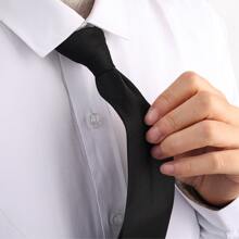 1 Stück einfarbige schwarze Krawatte für Damen Business Hemden und Anzüge, Schule