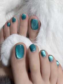 綠色半透明貓眼凝膠指甲油,夏天極光效果那使皮膚 - 綠色 - 查看 4