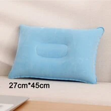 1 件 PVC 植绒方形腰枕，腰垫，午睡充气枕，户外露营背部支撑，旅行充气植绒枕 - 藍色 - 查看 7