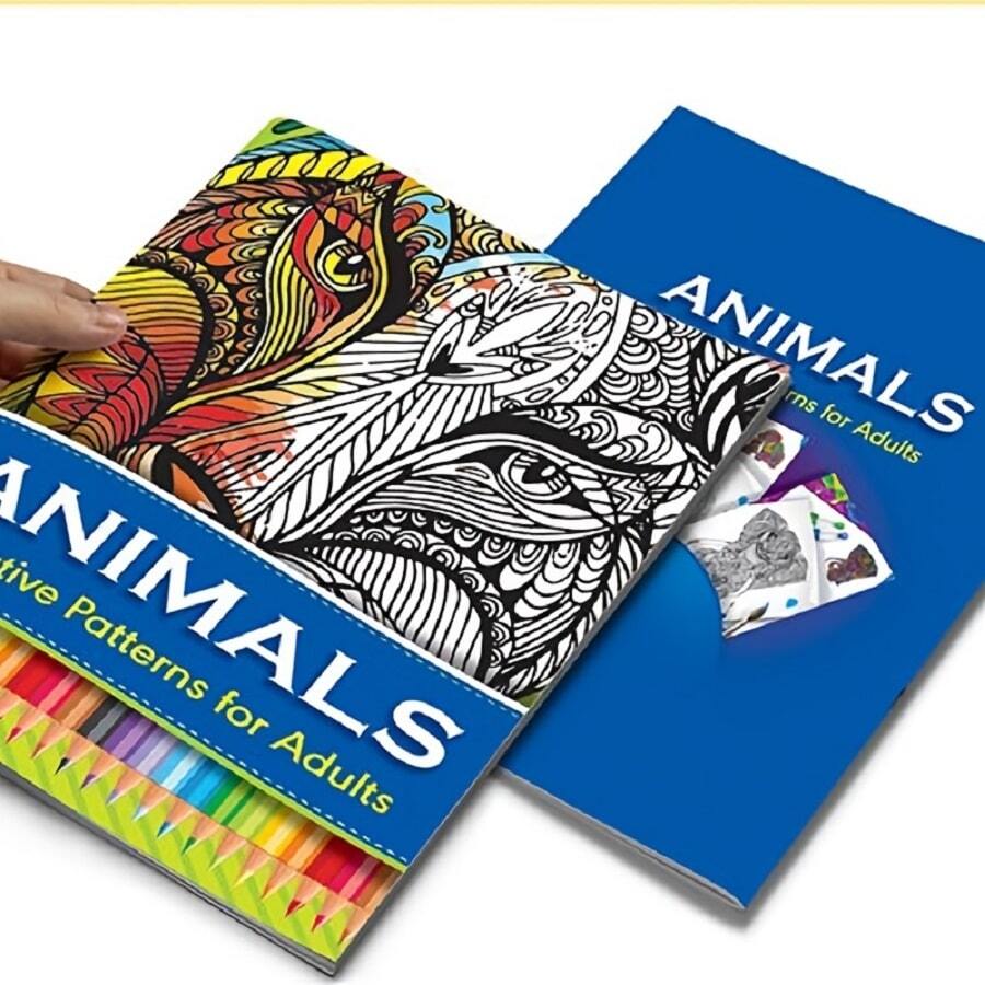 1入組動物和字母圖案書 - 藍色 - 查看 1