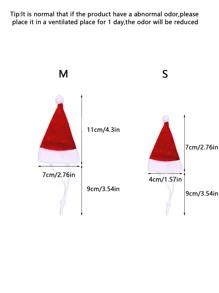 1pc Small Animals Pet Santa Claus Hat Rabbit Hamster Rats Festival Costume Christmas Cap with Band - Red and White - View 6