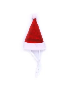 1pc Small Animals Pet Santa Claus Hat Rabbit Hamster Rats Festival Costume Christmas Cap with Band - Red and White - View 5