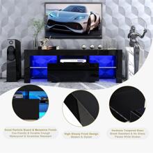 QQD LED TV Stand High Glossy Front Entertainment Center Modern Television Stands With Large Storage Wood TV Stand For 55/60 Inch TV Gaming Media TV Console For Living Room Bedroom
