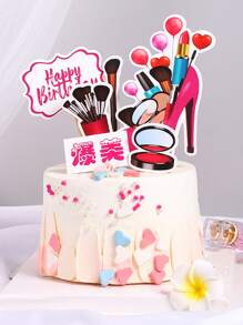 5pcs Rich & Beautiful High Heels Cake Toppers,Christmas - Multicolor - View 1
