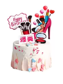 5pcs Rich & Beautiful High Heels Cake Toppers,Christmas - Multicolor - View 2