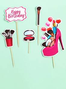 5pcs Rich & Beautiful High Heels Cake Toppers,Christmas - Multicolor - View 5