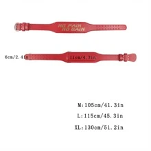 Red Waist Support Belt With 'no Pain No Gain' Print - Red - View 5