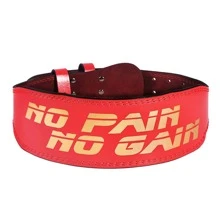 Red Waist Support Belt With 'no Pain No Gain' Print - Red - View 1