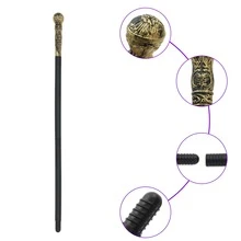 GEMVIE 1 件男女通用塑料万圣节配饰/镰刀/吸血鬼魔杖/扫帚适合万圣节和其他化装派对 - 黑色 - 查看 3