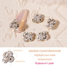 10 Peças Pequenas Decorações de Strass de Metal para Unhas, Encantos para Unhas, Gemas para Unhas, Suprimentos para Unhas DIY