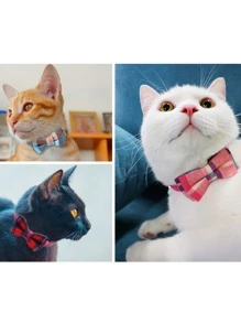 1 Pc Bowknot Decor Pet Collar - Red - View 6