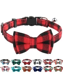 1 Pc Bowknot Decor Pet Collar - Red - View 2