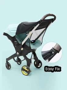 1 件黑色汽车座椅遮阳篷，婴儿车遮阳罩，保护宝宝免受阳光、风和蚊虫侵扰，适合 Doona 汽车座椅配件，轻巧设计 - 黑色 - 查看 3