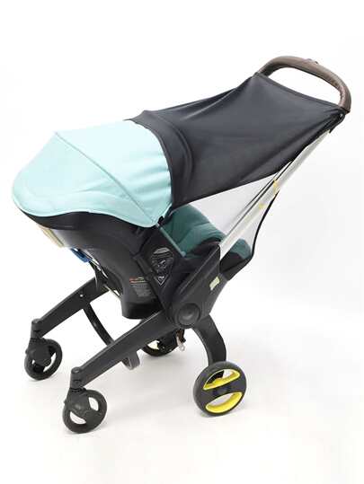1 Stück Schwarzes Auto Sitz Baldachin Für Kinderwagen, Sonnenschirm & Insekten-moskito-bug Netz Schutzabdeckung, Geeignet Für Doona Säuglingsauto-sitz Zubehör