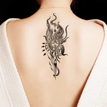 防水暫時性刺青貼紙,捕夢器花卉愛心閃光刺青,蝴蝶蓮花身體藝術手臂假袖紋身貼紙女性專用 - 藍色 - 查看 7