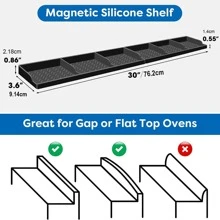 1pc Silicone Stove Top Shelf, 15-Inch Magnetic Spice Rack For Stove Top, Kitchen Storage Shelf For Stove Top With Magnetic Strip, Flat Back Stove Top Shelf With Adhesive Backing - Black - View 2