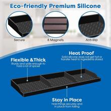 1pc Silicone Stove Top Shelf, 15-Inch Magnetic Spice Rack For Stove Top, Kitchen Storage Shelf For Stove Top With Magnetic Strip, Flat Back Stove Top Shelf With Adhesive Backing - Black - View 4