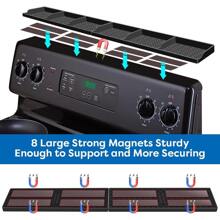 1pc Silicone Stove Top Shelf, 15-Inch Magnetic Spice Rack For Stove Top, Kitchen Storage Shelf For Stove Top With Magnetic Strip, Flat Back Stove Top Shelf With Adhesive Backing - Black - View 3