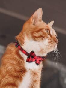 1 Pc Bowknot Decor Pet Collar - Red - View 7