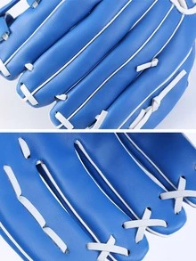 Guantes De Béisbol O Softbol De Adulto Engrosados, Para Lanzador, Bateador, Receptor, Posición Del Infield Y Outfield - Azul - Ver 3