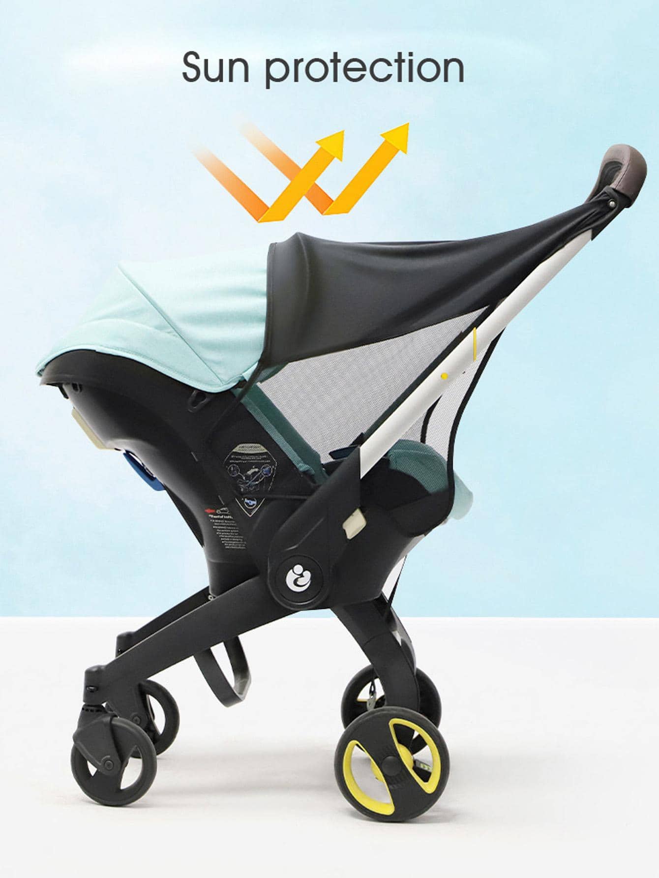 Stroller Sunshade Pram Rainproof UV-Protected Cover | Pushchair Stroller Sunshade,Sun Rain Shade Canopy Cover For Car Seats, Pram, Pushchair
