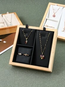 1pc Simple 3-in-1 Jewelry Organizer Dish For Necklace, Ring, Bracelet Storage, Ideal For Women' Daily Life And Home Organization