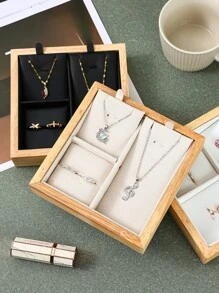 1pc Simple 3-in-1 Jewelry Organizer Dish For Necklace, Ring, Bracelet Storage, Ideal For Women' Daily Life And Home Organization