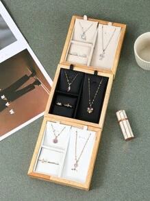 1pc Simple 3-in-1 Jewelry Organizer Dish For Necklace, Ring, Bracelet Storage, Ideal For Women' Daily Life And Home Organization