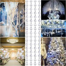 10M(33ft ) Garland Strands - Hanging Chandelier Gem Bead Chain - 14mm Clear Octagon Prism Rhinestone String Decorations For Wedding Party Manzanita Centerpiece Tree,Home Decor ,Room Decor,Wall Decor Gifts Birthday Graduation