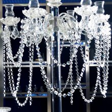 10M(33ft ) Garland Strands - Hanging Chandelier Gem Bead Chain - 14mm Clear Octagon Prism Rhinestone String Decorations For Wedding Party Manzanita Centerpiece Tree,Home Decor ,Room Decor,Wall Decor Gifts Birthday Graduation