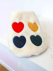 1入組寵物衣服溫暖搖粒絨背心帶愛心圖案適用於小狗和貓,秋天&冬天 - 彩色 - 查看 4