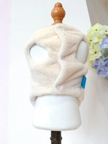 1入組寵物衣服溫暖搖粒絨背心帶愛心圖案適用於小狗和貓,秋天&冬天 - 彩色 - 查看 5