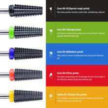 1 Mũi khoan bằng gốm cacbua vonfram Mũi khoan móng tay hình nón nhỏ 3/32'Bit Nghệ thuật sạch hơn Mũi loại bỏ lớp biểu bì cát điện cho móng tay chính xác - Bàn chải làm sạch phần thưởng an toàn cho lớp biểu bì - Nhiều màu - Xem 3