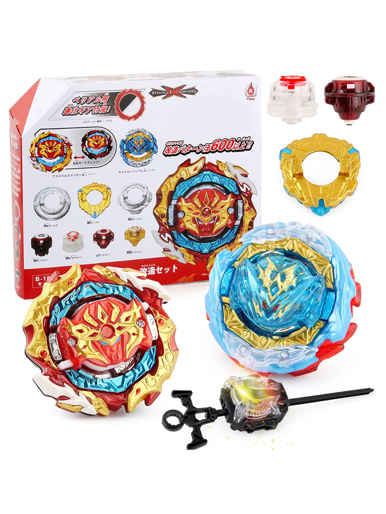 Burst Gyro DB B-188 Astral Spriggan Customize Set With Sparking Launcher Spinning Top Gyro Toy Xmas Gift - Multicolor - View 1
