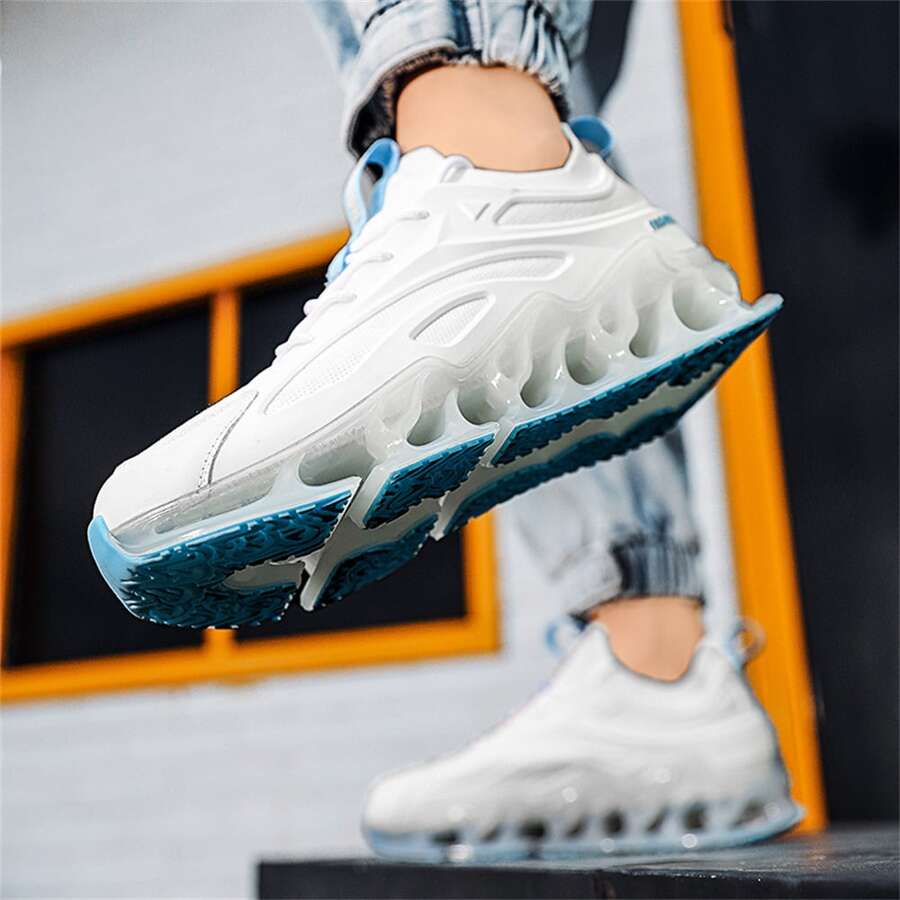 Trắng Giày thể thao Với Linh hoạt , Giải trí , Hợp thời Thiết kế , Thoải mái , Thoáng khí , Chống trượt , Bền chặt Tính năng - trắng - Xem 1