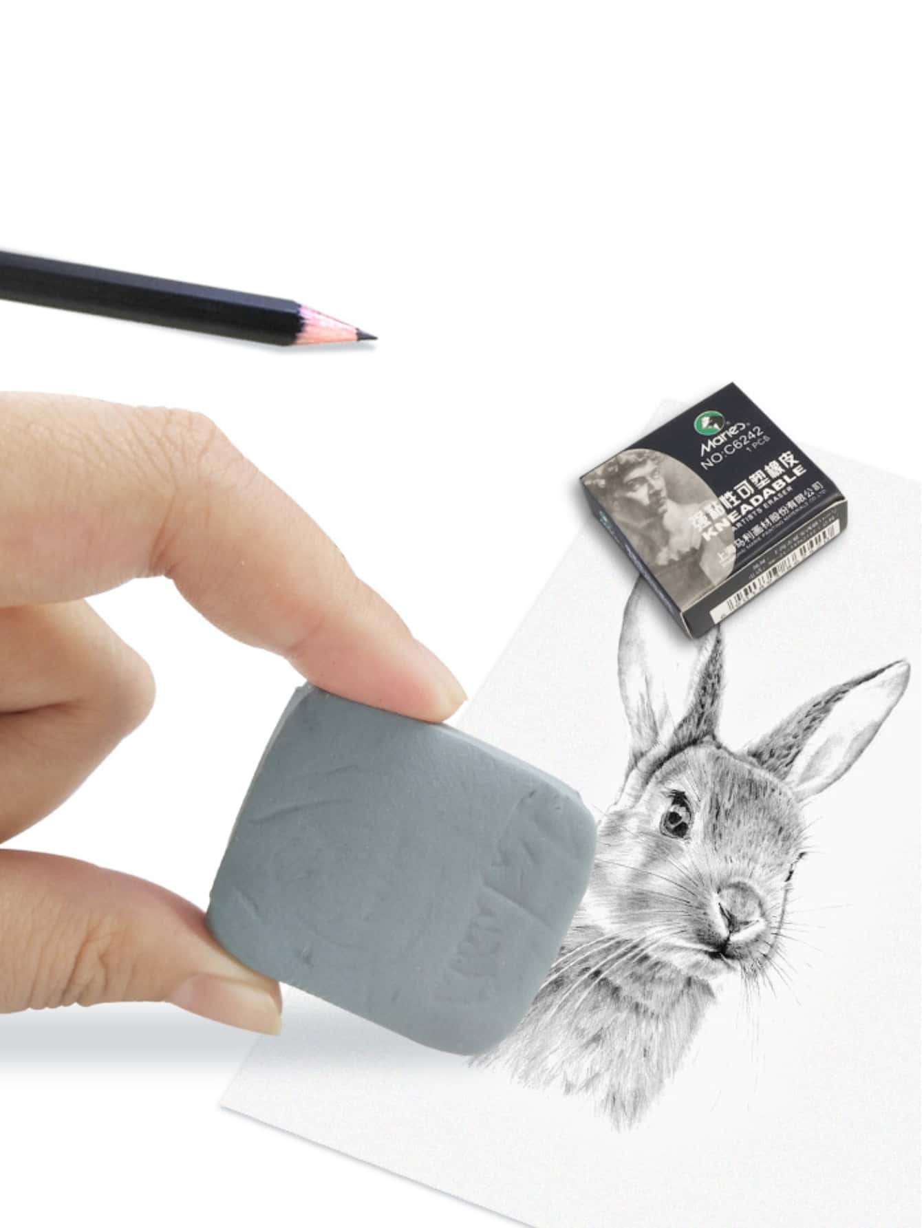 1入組素色橡膠橡皮 - 灰色 - 查看 1