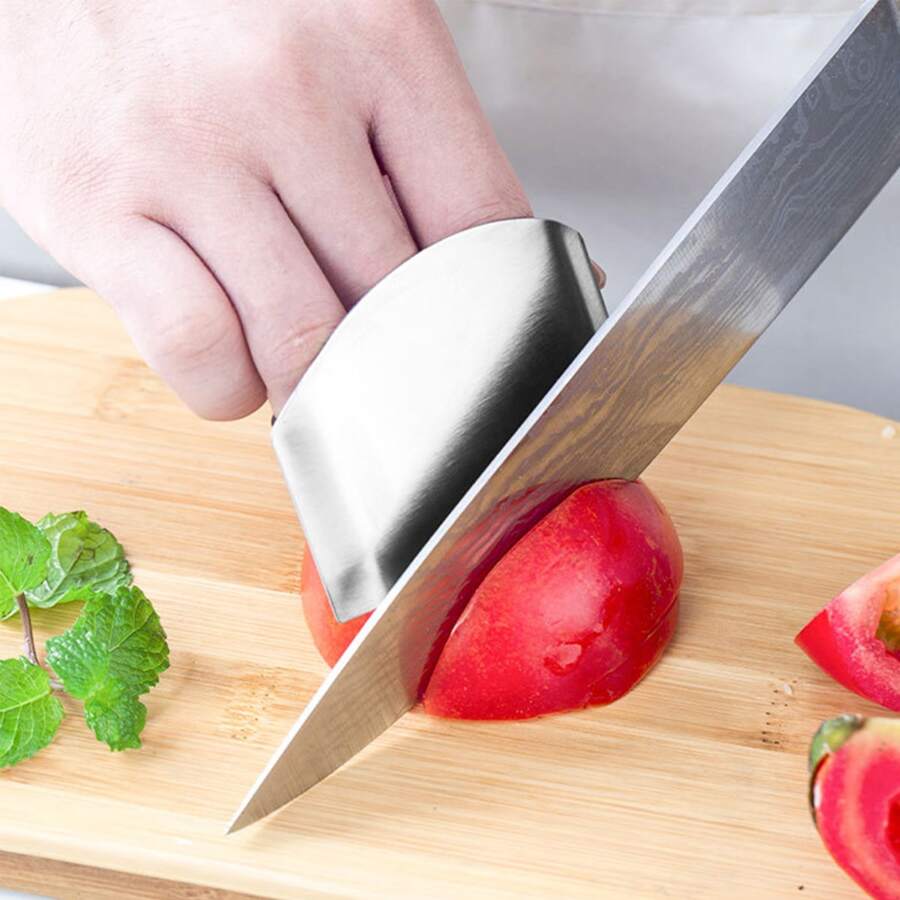 Stainless Steel Hand Guard For Cutting Vegetables & Fruits Safely