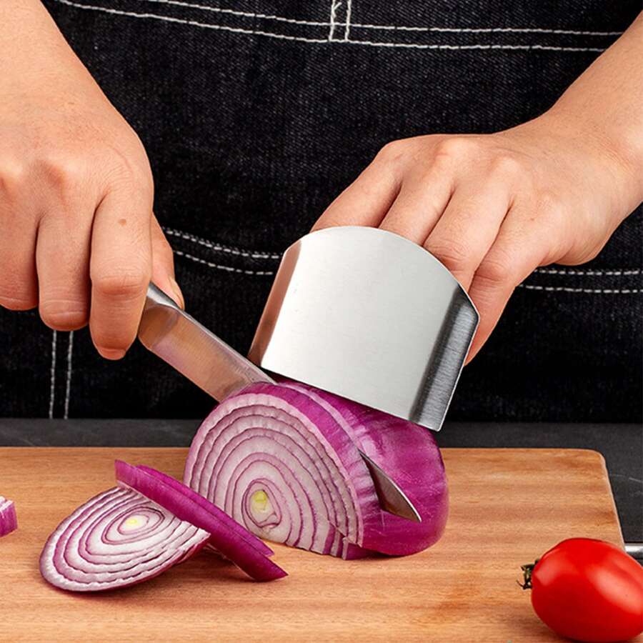 Stainless Steel Hand Guard For Cutting Vegetables & Fruits Safely