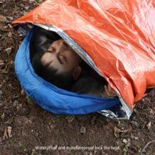 1 件戶外信封式緊急毯睡袋,多功能 Pe 鋁箔急救毯,適用於露營、旅行、帳篷和寒冷天氣保暖 - 橘色 - 查看 4