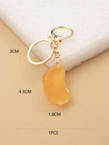 1 Pieza/paquete Llavero De Rodaja De Naranja De Fruta Dorada Artificial Creativa, Perfecto Para Parejas, Amigos, Como Recuerdos/regalos De Vacaciones - Multicolor - Ver 3