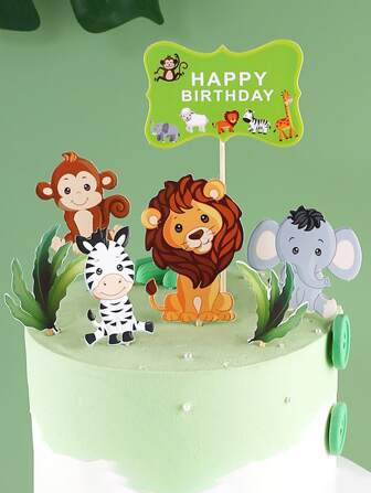 7pcs Diy Animal Pattern Cake Toppers,Christmas