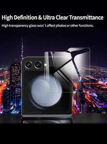 Screen Protector Compatible With Samsung Z Flip 5, 2 Packs Back Screen Protector Full Screen HD Clear Scratch Resistant Tempered Glass Exterior Screen Protector Compatible With Samsung Galaxy Z Flip 5 2023 - Clear - View 3